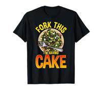 Tenedor Esto Estoy Teniendo Pastel Anti Dieta Comida Juego de Palabras Camiseta