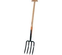 Tenedor Horca Stechgabel 4 Dientes Con T-Palo 85CM Antracita Naranja