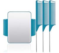 Tenedor magnético de muñeca para costura de muñeca con 3 piezas de acero inoxidable, peine de cola de rata, peine de cola de rata, para coser y coser diariamente (azul oscuro)