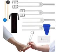 Tenedores de afinación para curación, tenedor de afinación reutilizable con bolsa de almacenamiento | Instrumentos portátiles para diagnóstico clínico, cribado, educación musical