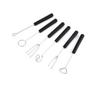 Tenedores para fondue de chocolate de acero inoxidable de 6 piezas, utensilios de cocina para mermeladas de queso, compartir dulces y entretener, tenedores para lavavajillas