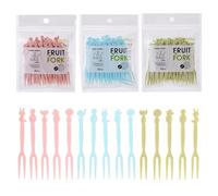 Tenedores Pequeños De Frutas Para Niños, 150 Piezas Mini Pinchos Para Fruta Postre Picos Postre Tenedores Plástico Mini Tene-dores Infantiles Fruta Para Empezar, Tartas, Postres, Bento