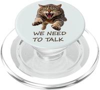 Tenemos Que Hablar Feroz Gato atigrado Humor ironía 2 Formas manía PopSockets PopGrip para MagSafe