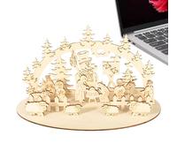 Tenendo el set de Belén - Crib navideño hecho a mano con figuras | Escena del Belén DIY - Decoración navideña de madera, conjunto de Natividad tradicional, remedio de mesa para salón,