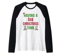 Tener un Hacha Navidad Reunión Familiar Nombre Camiseta Manga Raglan