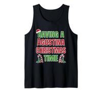 Tener un Nombre de reunión Familiar de Agustina Christmas Time Camiseta sin Mangas