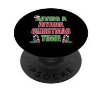 Tener un Nombre de reunión Familiar de Aiyana Christmas Time PopSockets PopGrip Adhesivo