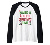 Tener un Nombre de reunión Familiar de Alberto Christmas Time Camiseta Manga Raglan