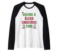 Tener un Nombre de reunión Familiar de Alexa Christmas Time Camiseta Manga Raglan