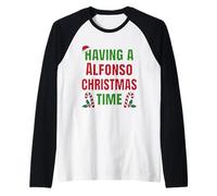 Tener un Nombre de reunión Familiar de Alfonso Christmas Time Camiseta Manga Raglan