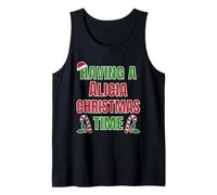 Tener un Nombre de reunión Familiar de Alicia Christmas Time Camiseta sin Mangas