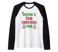 Tener un Nombre de reunión Familiar de Cain Christmas Time Camiseta Manga Raglan