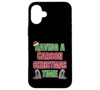 Tener un Nombre de reunión Familiar de Carson Christmas Time Carcasa para iPhone 16 Plus