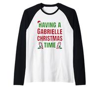 Tener un Nombre de reunión Familiar de Gabrielle Christmas Time Camiseta Manga Raglan