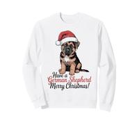 Tener un Pastor alemán Papá Noel Sombrero Divertido Navidad Sudadera