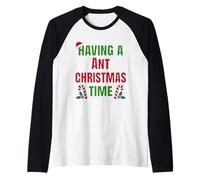 Tener una Hormiga Navidad Tiempo Familiar Reunión Nombre Camiseta Manga Raglan