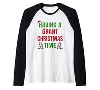 Tener una subvención Navidad Reunión Familiar Nombre Camiseta Manga Raglan