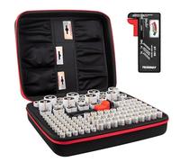 Tenergy Organizador grande de baterías con probador de batería, capacidad para 120 pilas AA, AAA, C, D, 9 V (pilas no incluidas)