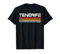 Tenerife España Retro Palmera Atardecer Playa Tropical Camiseta