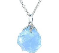 TENET -Colgante colgante de collar minerales, piedras duras semipreciosas, joyería artesanal hecha a mano, Piedra, CELESTINA CELESTITA BRUDA