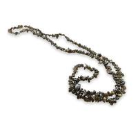 TENET - Collar chips de piedras naturales para cristaloterapia, reiki, meditación - 75-80 cm, 75 cm, Piedra