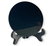 TENET Espejo adivinatorio de obsidiana negra con soporte para meditación y tarot (8 cm)
