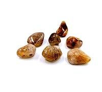 TENET - Piedras pulidas para cristaloterapia y reiki, cargadas con técnicas de piramidología - 5 piezas 18-25 mm (cuarzo rutilato)