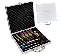 TENFLY Solfeggio - Juego de 10 tenedores de afinación perfectos para curación de ADN, chakra, terapia de sonido, multicolor, con exquisita caja de regalo de aluminio (174 Hz, 285 Hz, 396 Hz, 417 Hz,