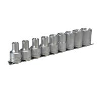 Teng 1.3cm Drive M1210 Externo Vaso Torx Clip Riel Set, 9 Piezas TENM1210
