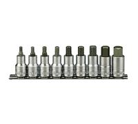 Teng 1.3cm Drive M1212 Hex Enchufe Clip Riel Set, 9 Piezas TENM1212