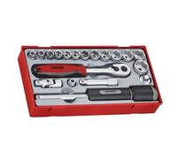 Teng Estándar Métrico Enchufe Set 19 Piezas 1cmD Cromo 6Pt Almacenamiento Cubeta