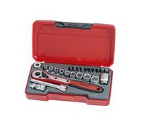 Teng Métrico Enchufe Set 24 PC Longitud Estándar 0.6cm Drive Cromo 6Pt T1424