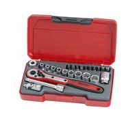 Teng Métrico Enchufe Set 24 PC Longitud Estándar 0.6cm Drive Cromo 6Pt T1424
