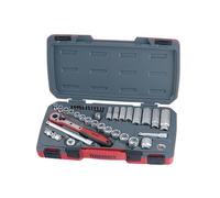 Teng Métrico Profundo Llano Enchufe Set 39Pc 1cm Drive Cromo 6Pt En Cubeta T3839