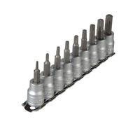 Teng Tools Juego de Casquillos TORX 3/8in con Clip, 9 Piezas M3813TX