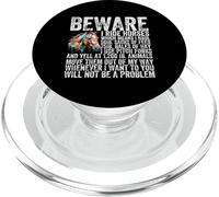 Tenga Cuidado de Montar a Caballo, no Sea un Problema, Divertido Amante de los Caballos PopSockets PopGrip para MagSafe