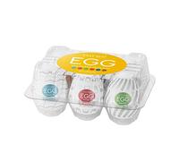 TENGA EGG Easy Beat - Masturbador masculino portátil - Pack variado con 6 estructuras internas diferentes - 6 fundas de un solo uso para hombres
