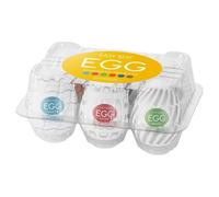 TENGA EGG Easy Beat - Masturbador masculino portátil - Pack variado con 6 estructuras internas diferentes - 6 fundas de un solo uso para hombres