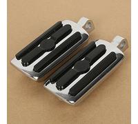 TengChang motocicleta 10mm carretera estribera Reposapiés Pedales universal Para Harley Davidson Sportster 1100 Dyna Electra Street Glide Road King (plata)