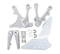 TengChang Motocicleta Delantero estribera Reposapiés conjunto para Kawasaki ZX636 2005-2006 ZX6R 2005-2008 (plata)