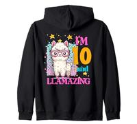 Tengo 10 años y un cumpleaños increíble para los amantes de las llamas Sudadera con Capucha
