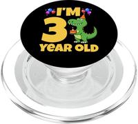 Tengo 3 años de Edad Dinosaurio cumpleaños niño T-Rex Fiesta de Tercer cumpleaños PopSockets PopGrip para MagSafe