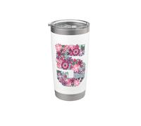Tengo 5 Cinco años 5to cumpleaños Flor Mamá Niña Niño Número Vaso térmico de acero inoxidable de doble pared