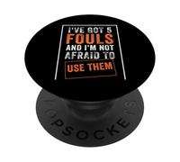 Tengo 5 faltas,Jugadores de Defensa de Baloncesto, Defensor Divertido PopSockets PopGrip Adhesivo
