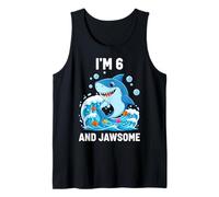Tengo 6 años y el Sexto cumpleaños de Jawsome Shark Camiseta sin Mangas