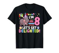 Tengo 8 años Vamos a encantar cumpleaños Moo-Deng Hippo Camiseta