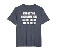 Tengo 99 Problemas y los Tacos los resuelven Todos Camiseta, Hombre Tallas Grandes, Azul Jaspeado, 4X Alto