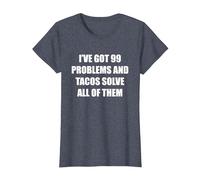 Tengo 99 Problemas y los Tacos los resuelven Todos Camiseta, Mujer, Azul Jaspeado, XXL