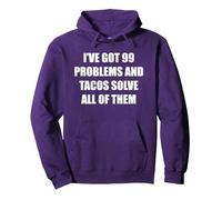 Tengo 99 Problemas y los Tacos los resuelven Todos Sudadera con Capucha, Unisex para Adultos, Morado, M