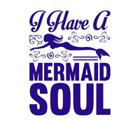 tengo alma de sirena Calcomanías de tallado fino 64x82.9cm Incluye kit de película de transferencia Azul oscuro